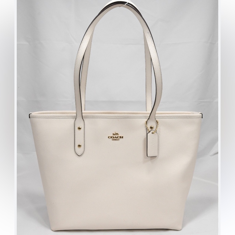 Coach Ivory Leather Tote Bag